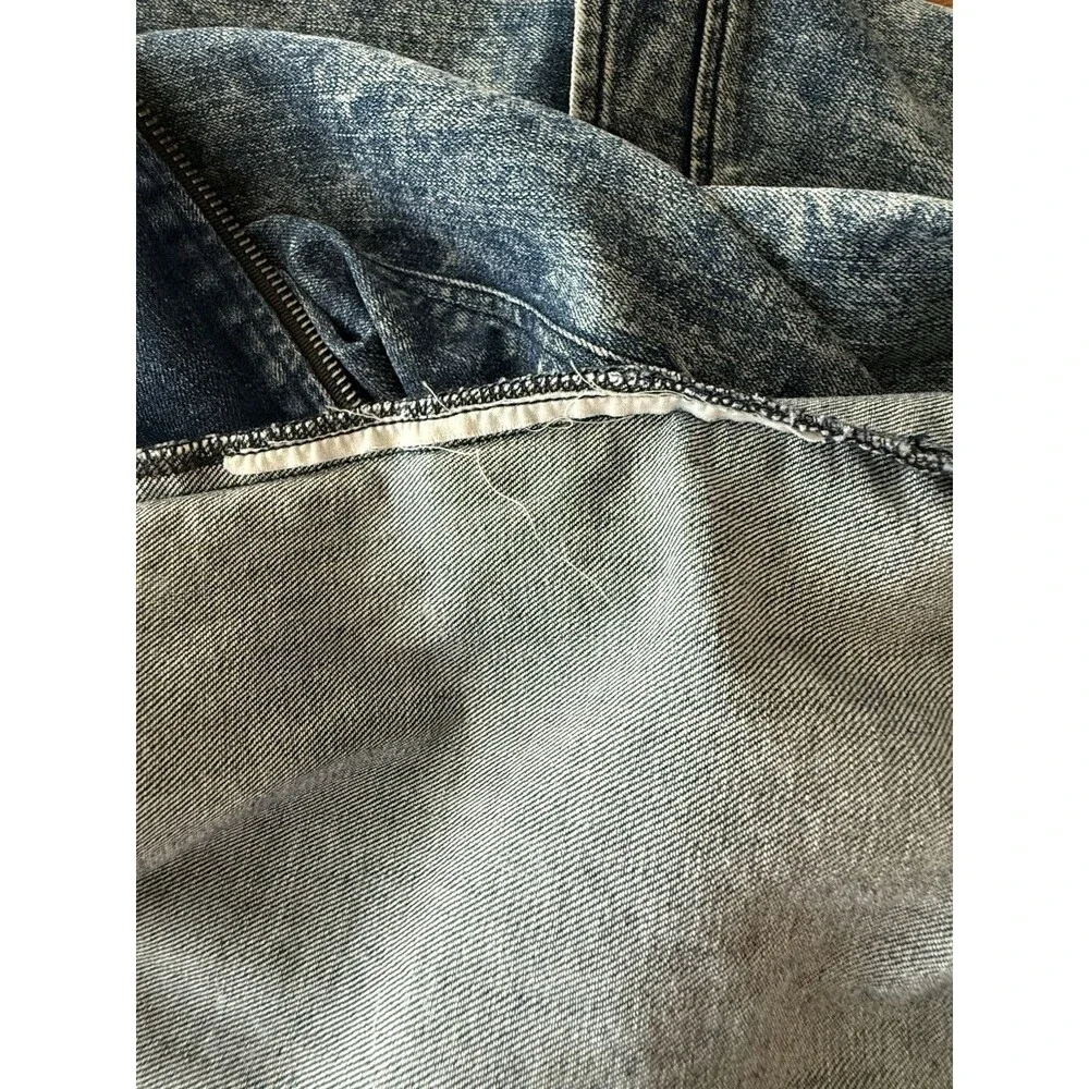 Parker Smith Denim Full Zip Jacket Vintage Inspired Acid Wash Blue Finish Womens - Picture 7 of 12